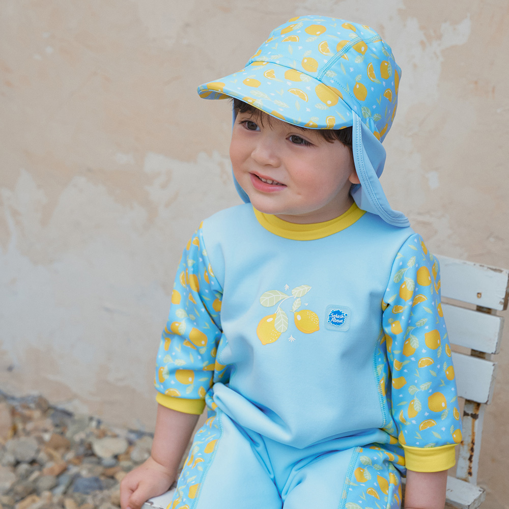 스플래쉬어바웃 웜인원 웻슈트 레몬스 4계절 체온보호 유아웻슈트 기모 아기수영복