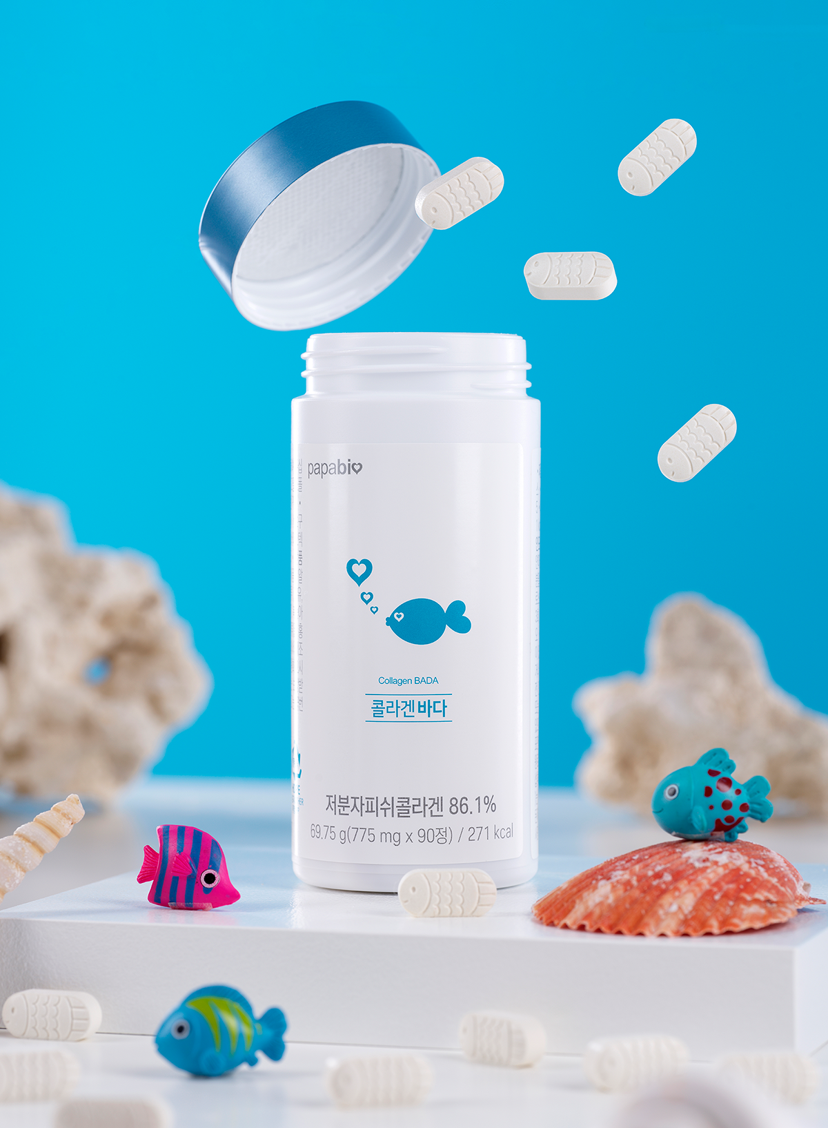 콜라겐 바다 저분자 피쉬 어류 어린 펩타이드 히알루론산 대용량 고함량 90정, 1개 - 상세 이미지 2