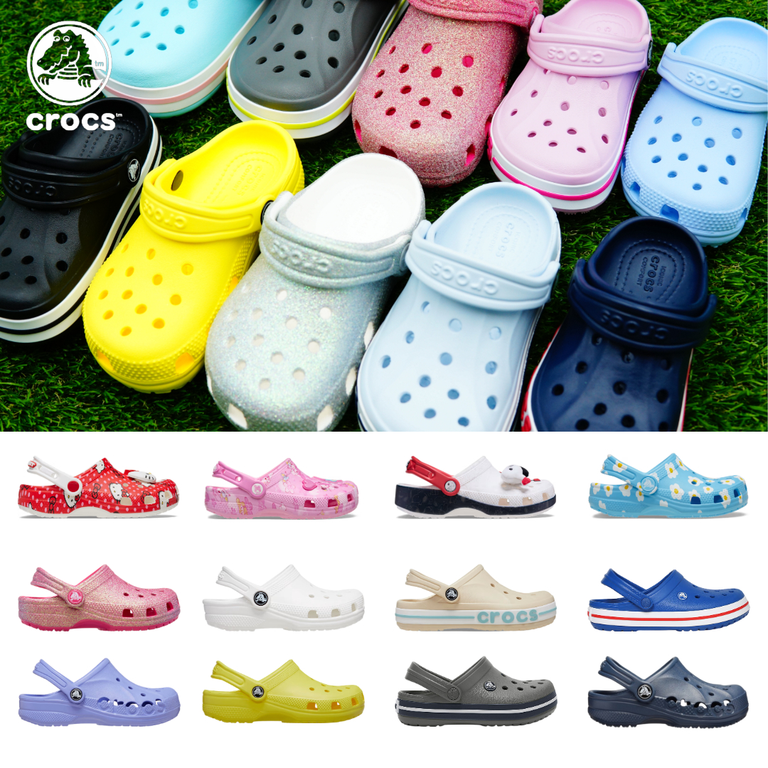 크록스 키즈 유아 바야밴드 크록밴드 클로그 글리터 아쿠아슈즈 샌들 슬리퍼