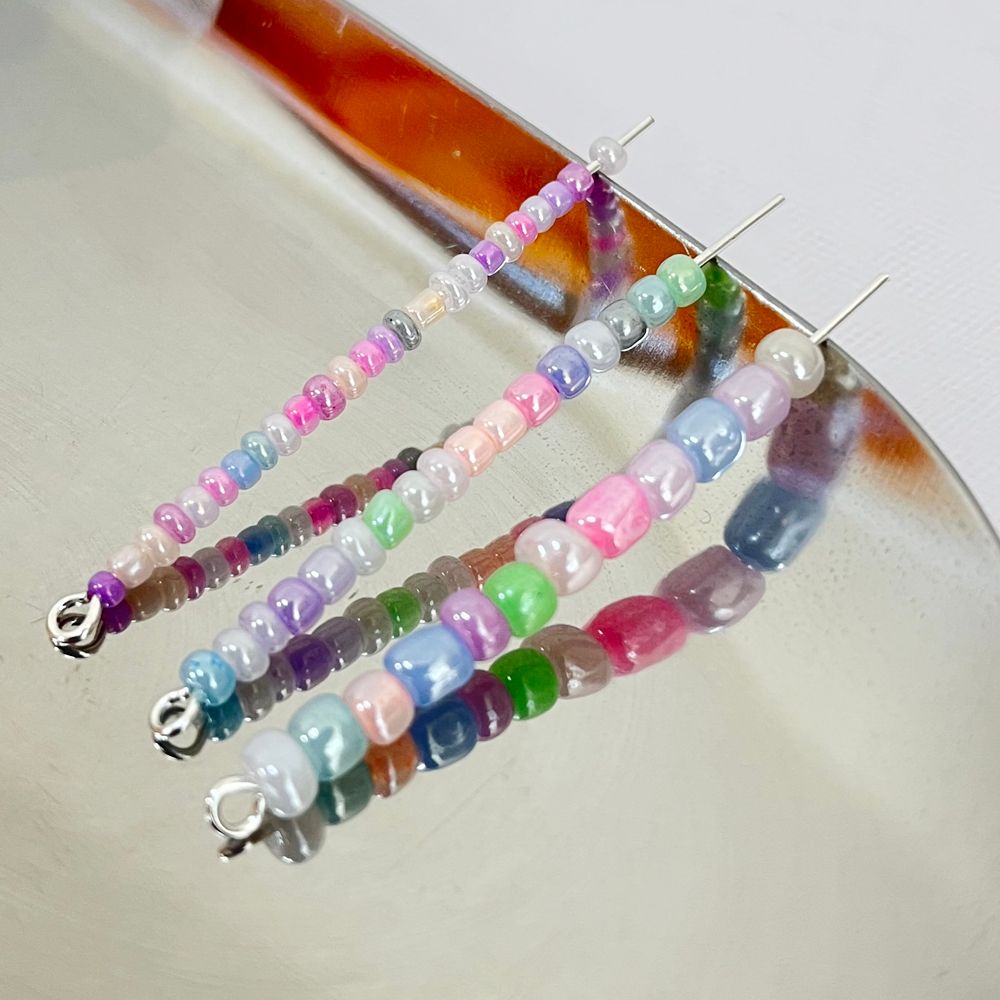 시드 비즈 혼합 컬러 재료 만들기 키링 팔찌 악세사리 공예 부자재 끈갈피 DIY 2mm 3mm 4mmm - 상세 이미지 5
