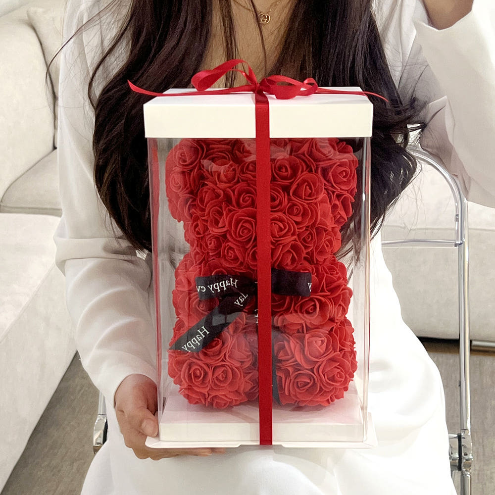 빼빼로데이 곰 꽃다발 커플 크리스마스 꽃 선물 프리저브드 플라워 여자친구 생일 베어핑크 대표 이미지