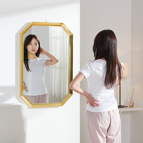 완소간소 팔각 골드 벽걸이 스텐드 대형 전신거울 인테리어