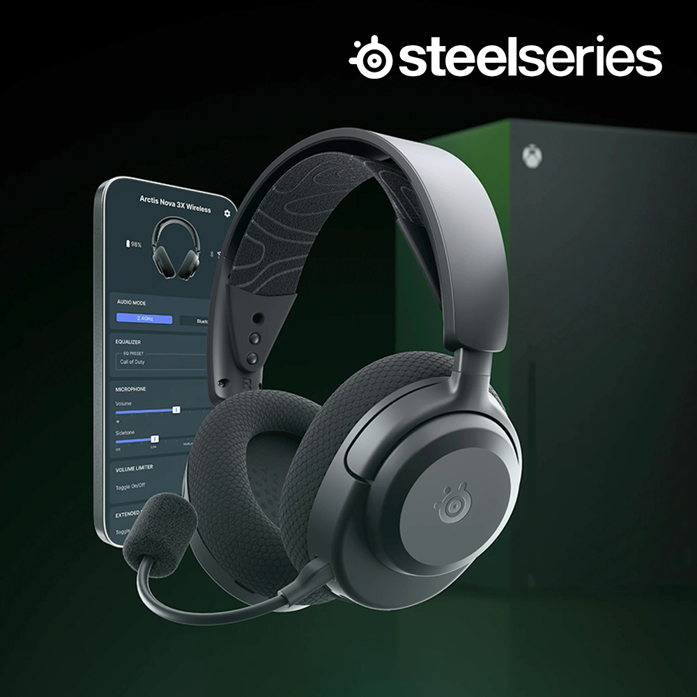 [국내정발] 스틸시리즈 노바3 초경량 무선 게이밍 헤드셋 X 블랙