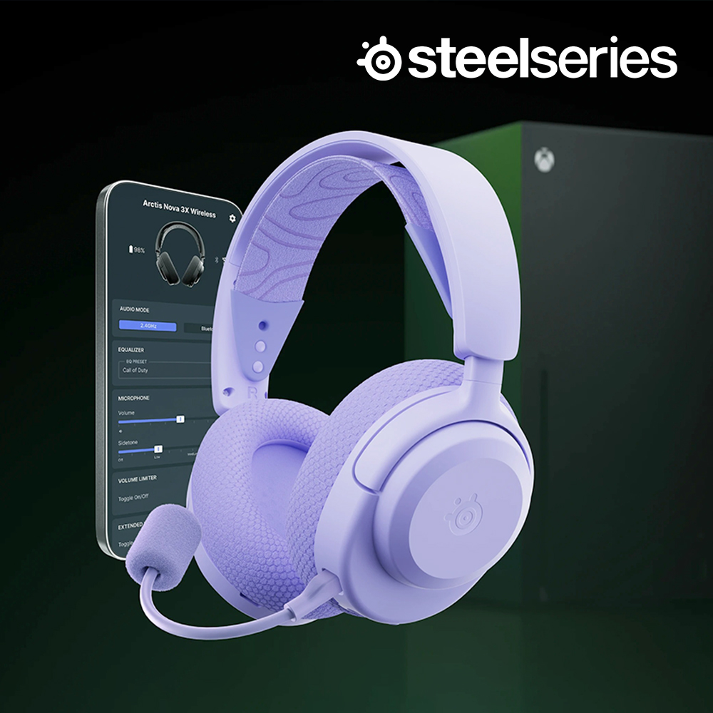 [국내정발] 스틸시리즈 노바3 초경량 무선 게이밍 헤드셋 X 라벤더