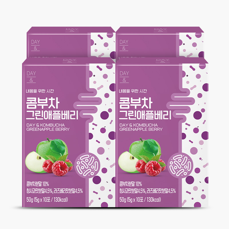 참앤들황토농원 데이앤 콤부차 그린애플베리맛 5g 그린애플베리, 10개입, 4개