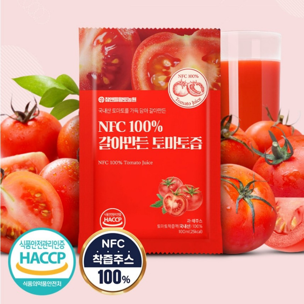 NFC 갈아만든 토마토즙 생 통째로 갈아만든 쥬스 원액 생토마토 주스 30포, 1개 - 상품 이미지