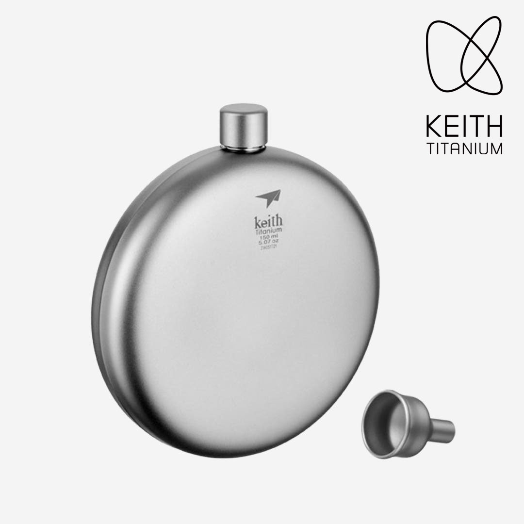 키이스 티타늄 원형 힙 플라스크 위스키 플라스크 150ml, 1개 - 상품 이미지