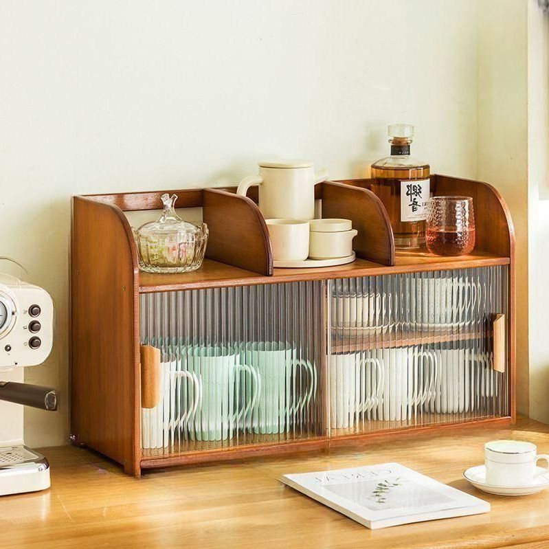 앤틱 위스키진열장 미니 양주 술 보관함 원목 캐비닛 원목색 55cm 숏