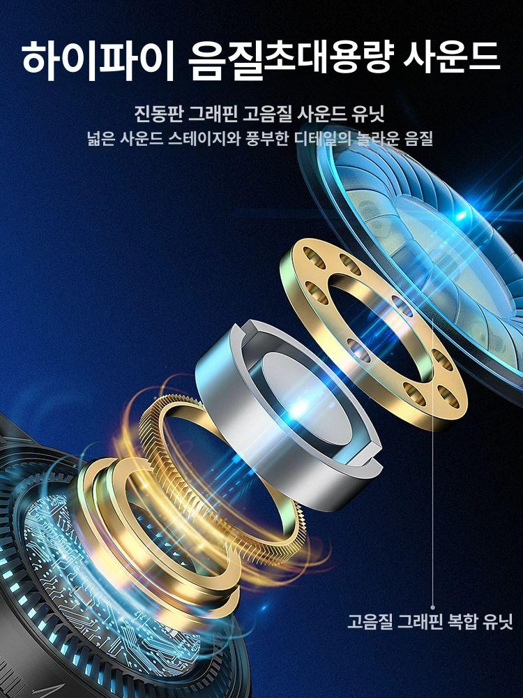 게이밍헤드셋 스포츠 유선 무선 게임 마이크 헤드폰 이어폰 1.데스크탑 노트북 USB 블랙 - 상세 이미지 3