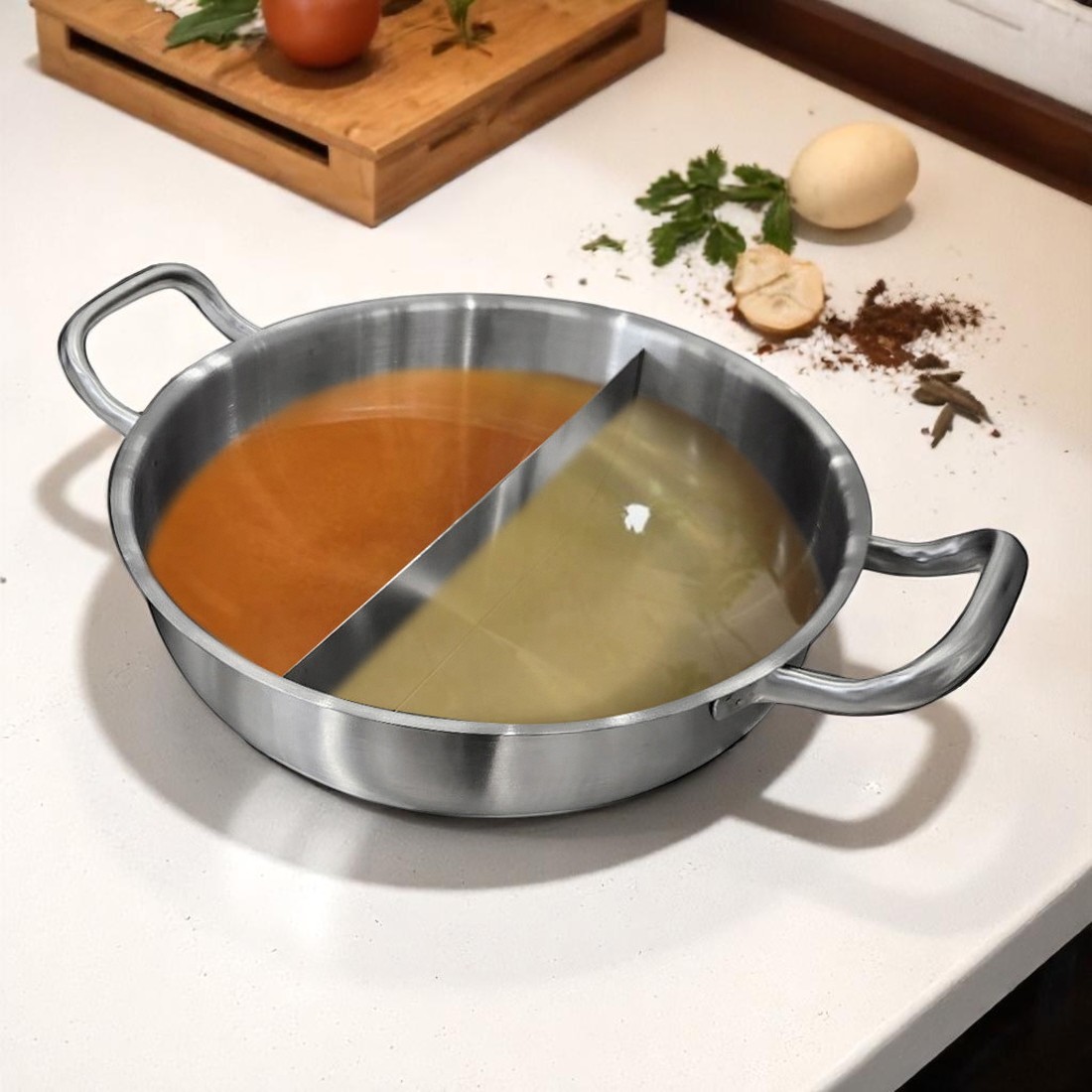 반반냄비 인덕션용 전골요리 샤브샤브 훠궈 마라탕 스텐 냄비 키친아트 3size