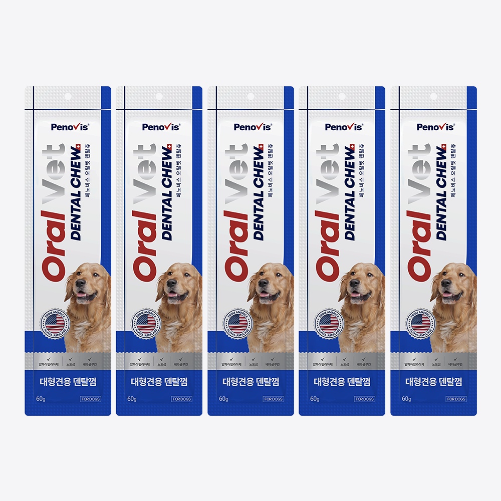 페노비스 강아지 껌 덴탈츄 치석제거 오랄벳 덴탈츄 대형견, 60g, 5개