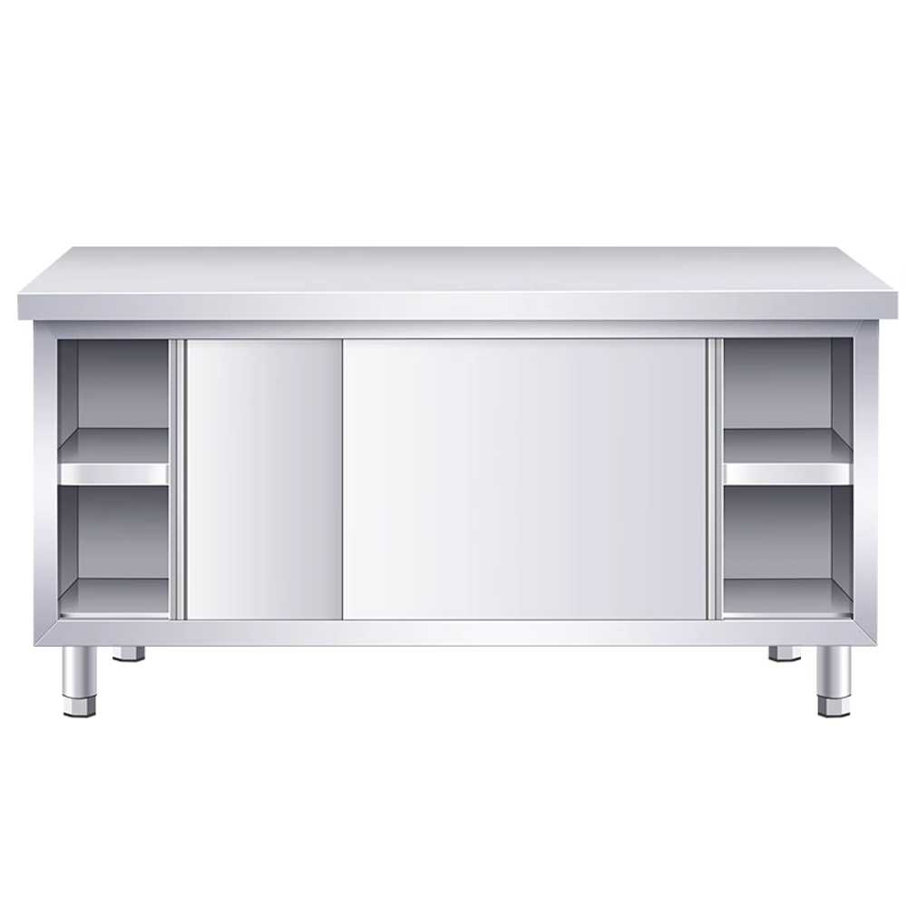 업소용 조리대 주방 작업대 슬라이딩 도어 테이블 100x60x80cm 이미지 6