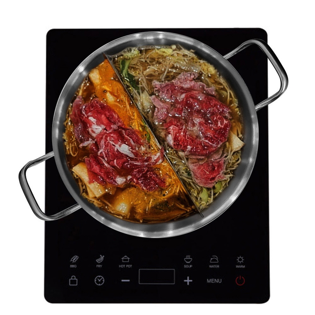 반반냄비 인덕션용 전골요리 샤브샤브 훠궈 마라탕 스텐 냄비 키친아트 3size - 상세 이미지 4