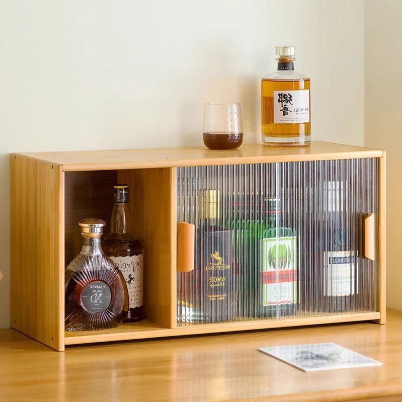 앤틱 위스키진열장 미니 양주 술 보관함 원목 캐비닛 원목색 55cm 숏