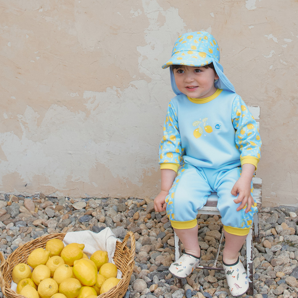 스플래쉬어바웃 웜인원 웻슈트 레몬스 4계절 체온보호 유아웻슈트 기모 아기수영복