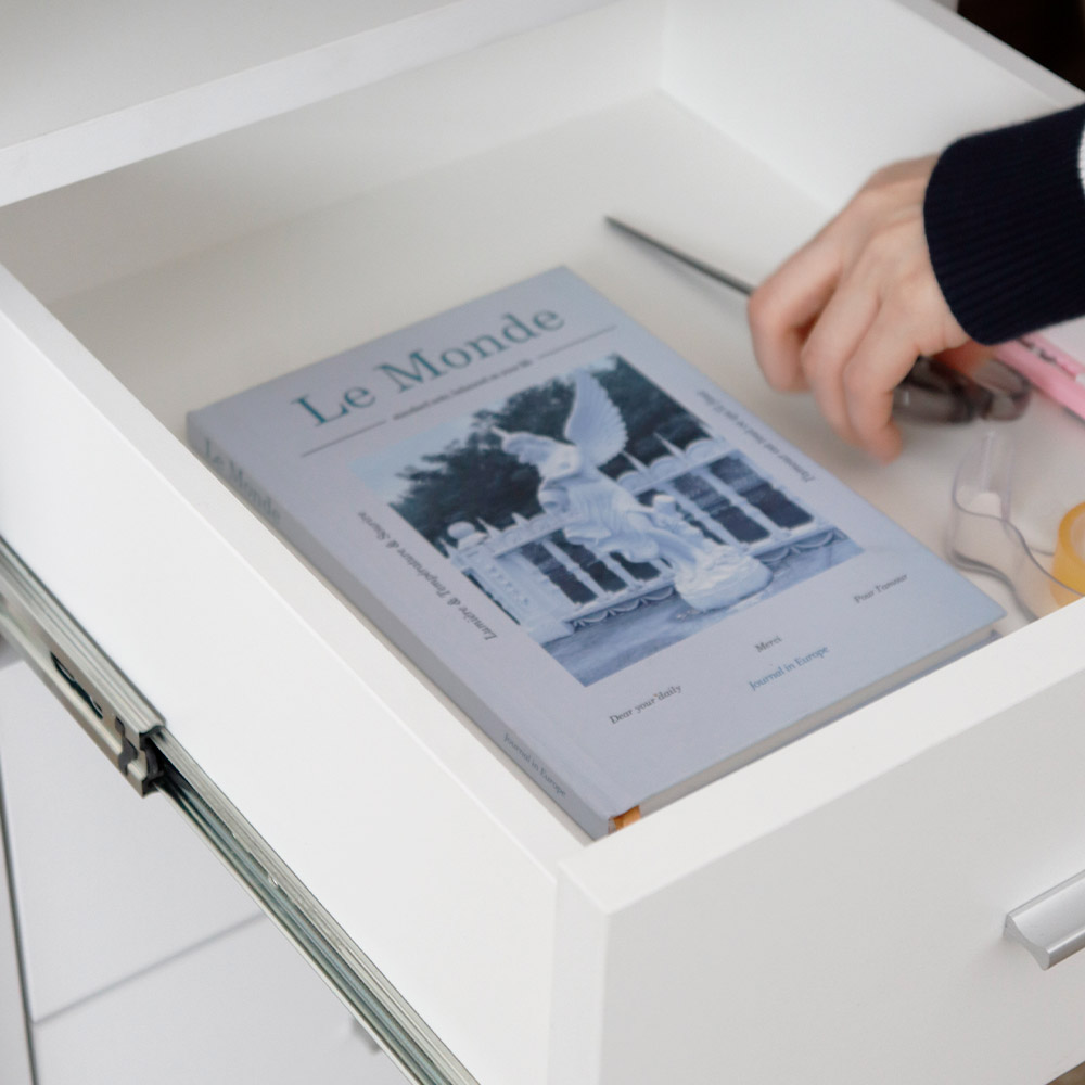 사무용 홈오피스 이동서랍 책상서랍 화이트 3단 서랍장