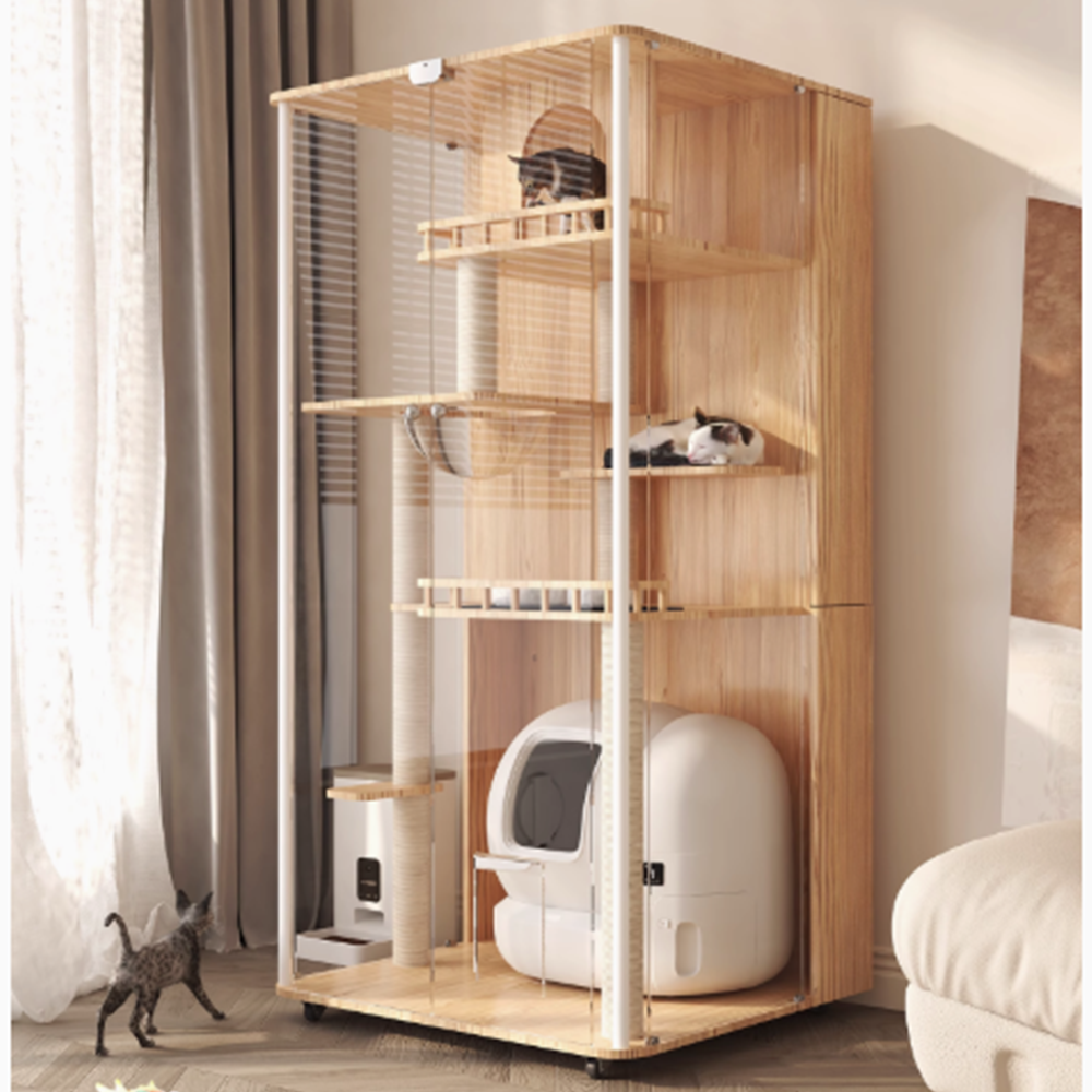 바이워 우드 고양이 하우스 집 펫 텐트 숨숨집 실내 BS01 80x60x165cm