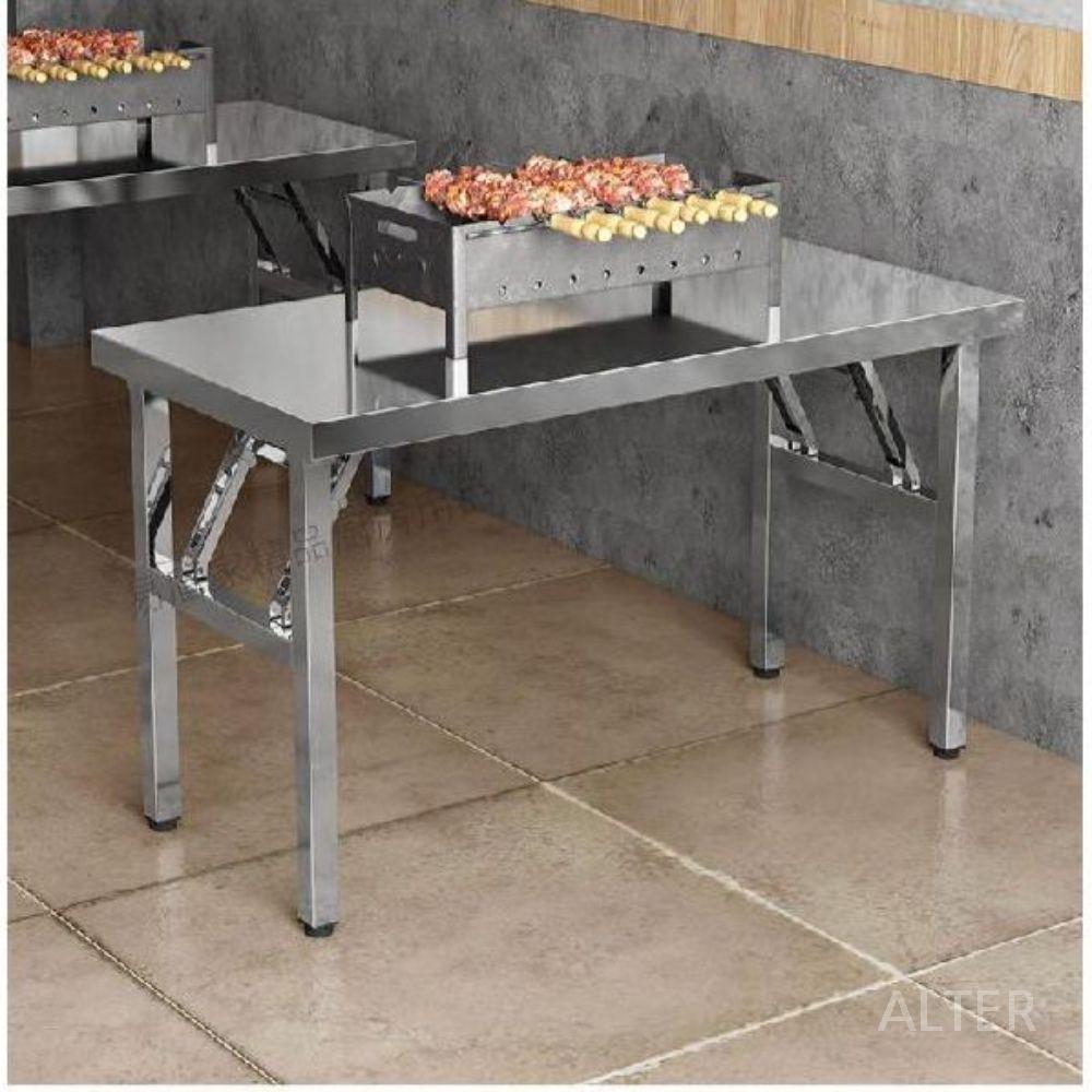 스텐 접이식 테이블 포장 스테인레스 100x60x75cm 접이식테이블 - 상세 이미지 2
