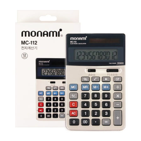 라운샵 모나미 MC-112 계산기 탁상용계산기 미니계산기 전자계산기 휴대용계산기 타건감