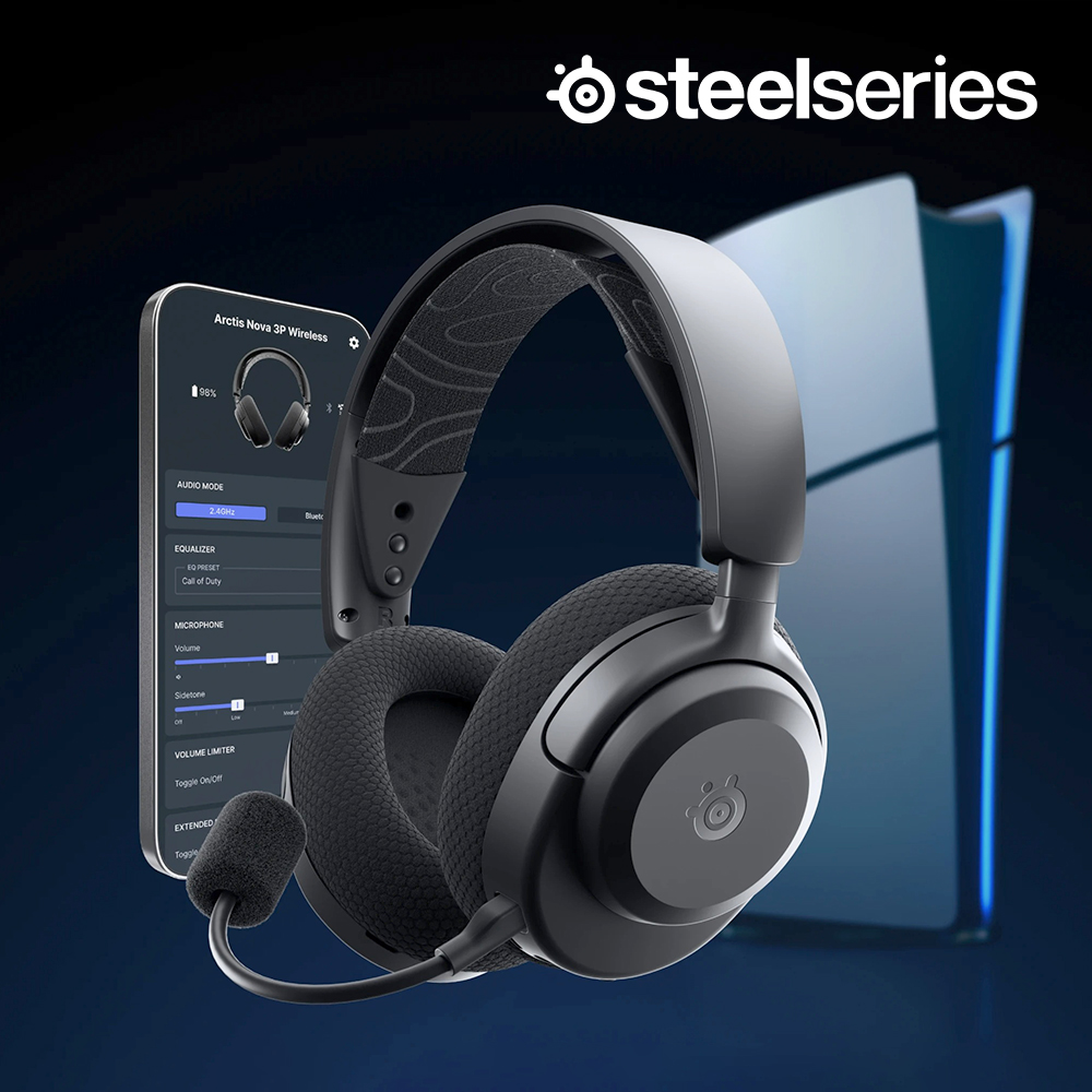 [국내정발] 스틸시리즈 노바3 초경량 무선 게이밍 헤드셋 P 블랙