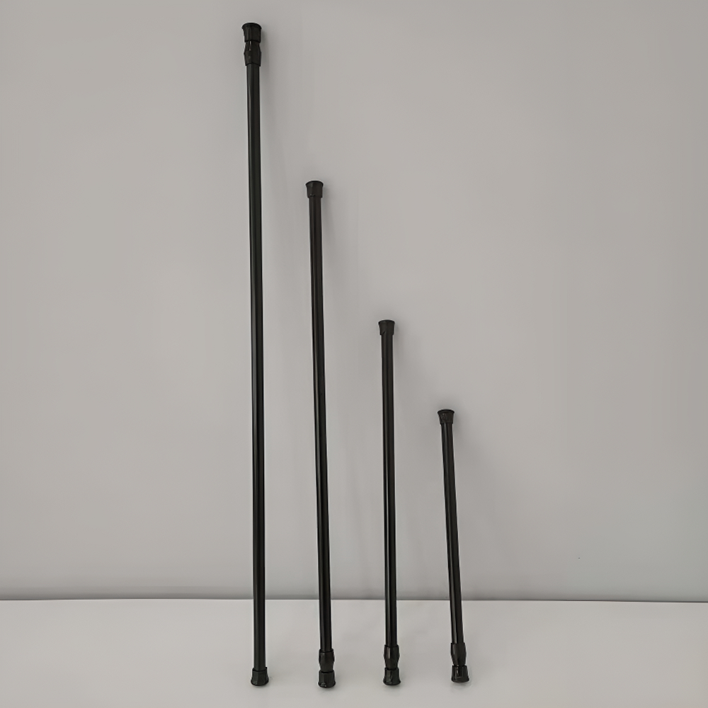 쿠웅 검정 압축봉 커튼봉 길이조절 수납 BLACK