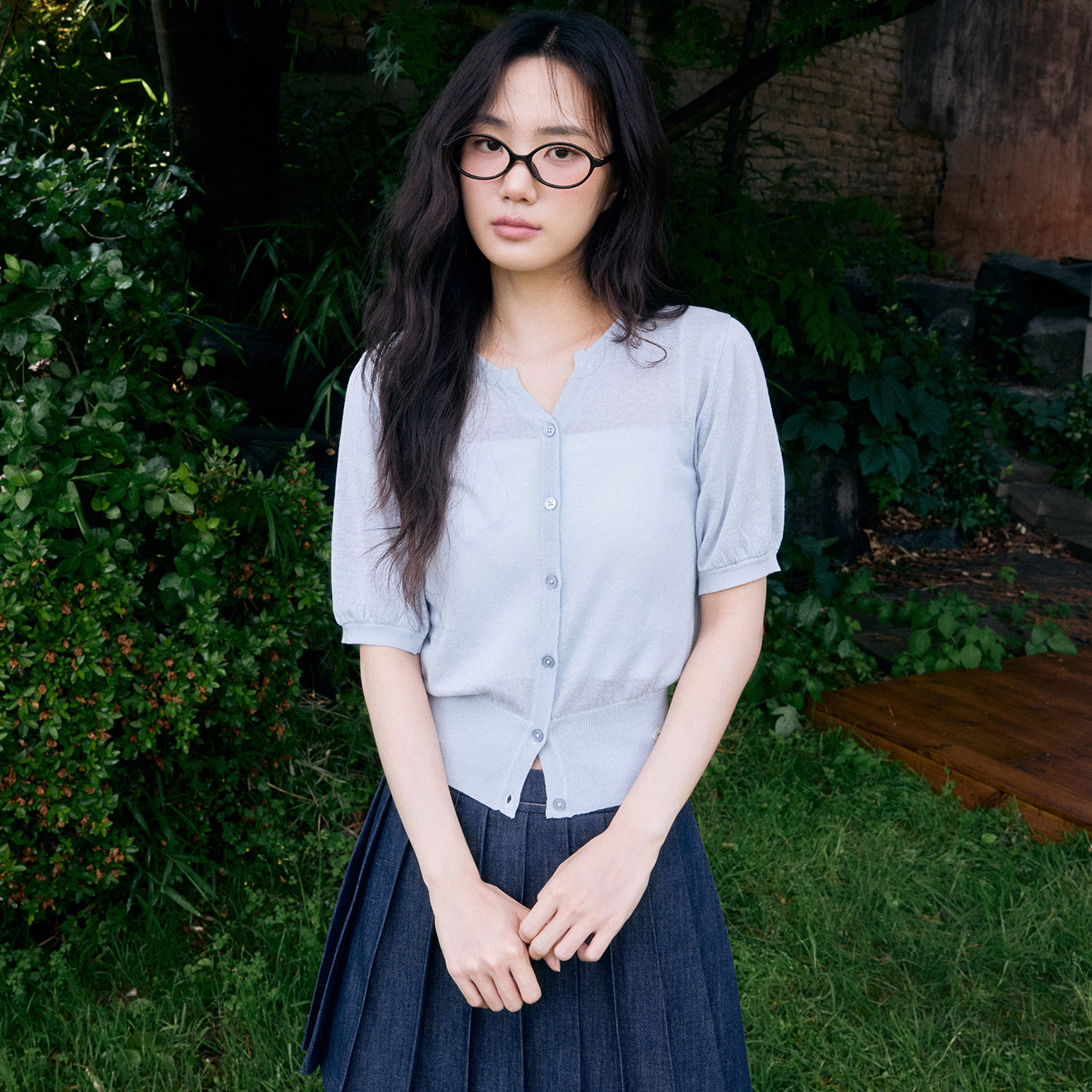 로엠 린넨 반팔 가디건 RMCKF37RT1