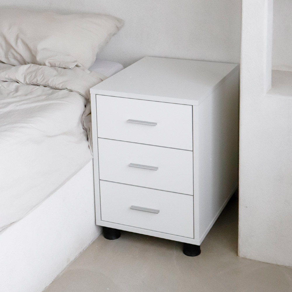 사무용 홈오피스 이동서랍 책상서랍 화이트 3단 서랍장