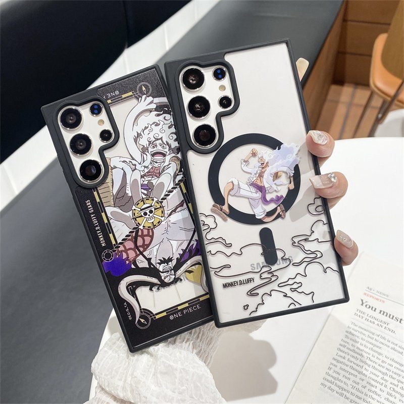 원피스 Luffy Samsung S25Ultra 자기 흡입 전화 케이스 S24ULTRA 소프트 엣지 보호 일본 만화 S23ULTRA 방지 쉘 삼성 S25 성격 남성과 여성 S22P - 상품 이미지