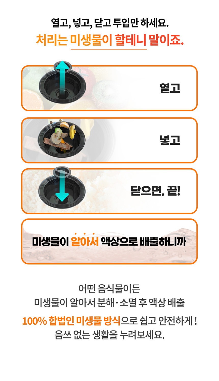 블랙홀나우 음식물처리기 미생물 쓰레기 음쓰 가정용 싱크대 일체형 홈쇼핑 FZ-015