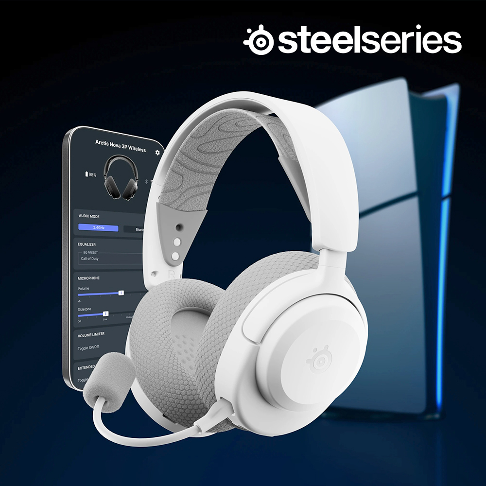 [국내정발] 스틸시리즈 노바3 초경량 무선 게이밍 헤드셋 P 화이트
