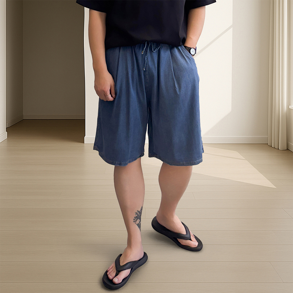 1+1 남자청반바지 쿨청바지 남성여름청바지 - 상품 이미지