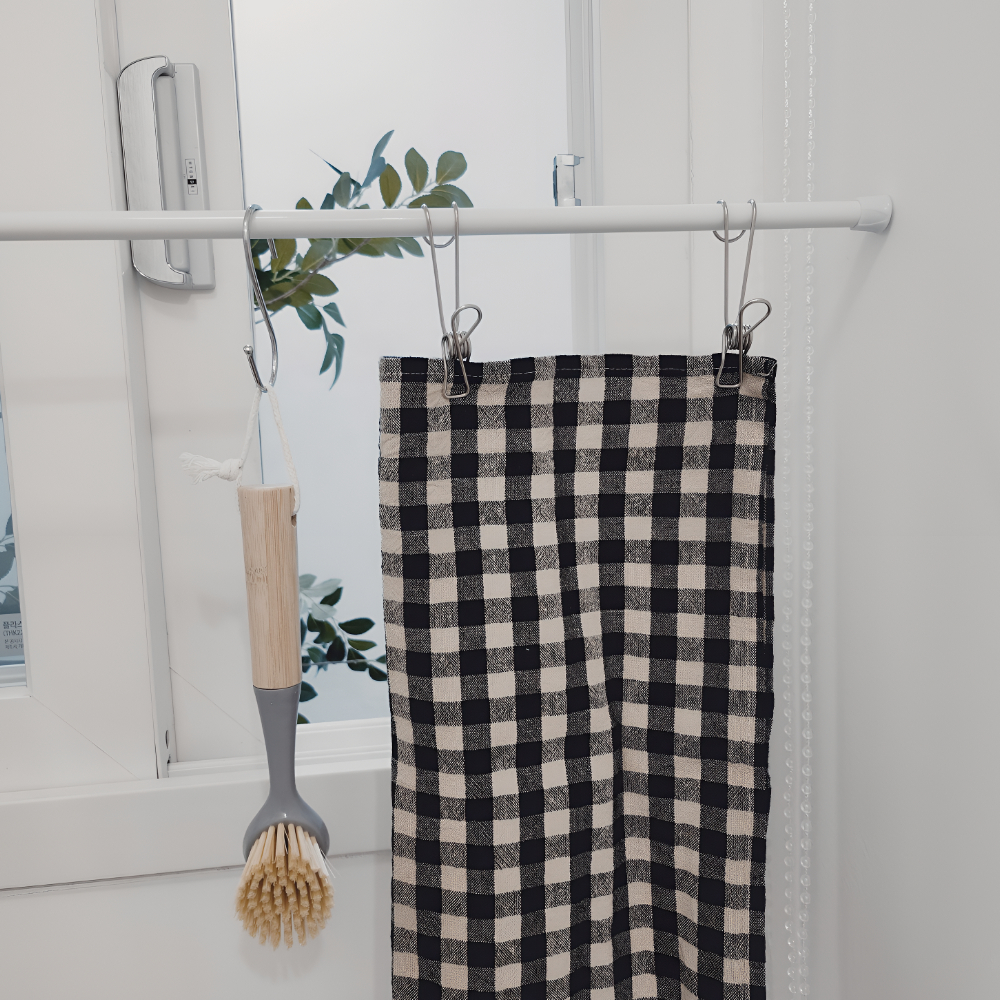 무타공 고정 압축봉 30~50cm 화이트 커튼 옷장 수납정리 튼튼봉