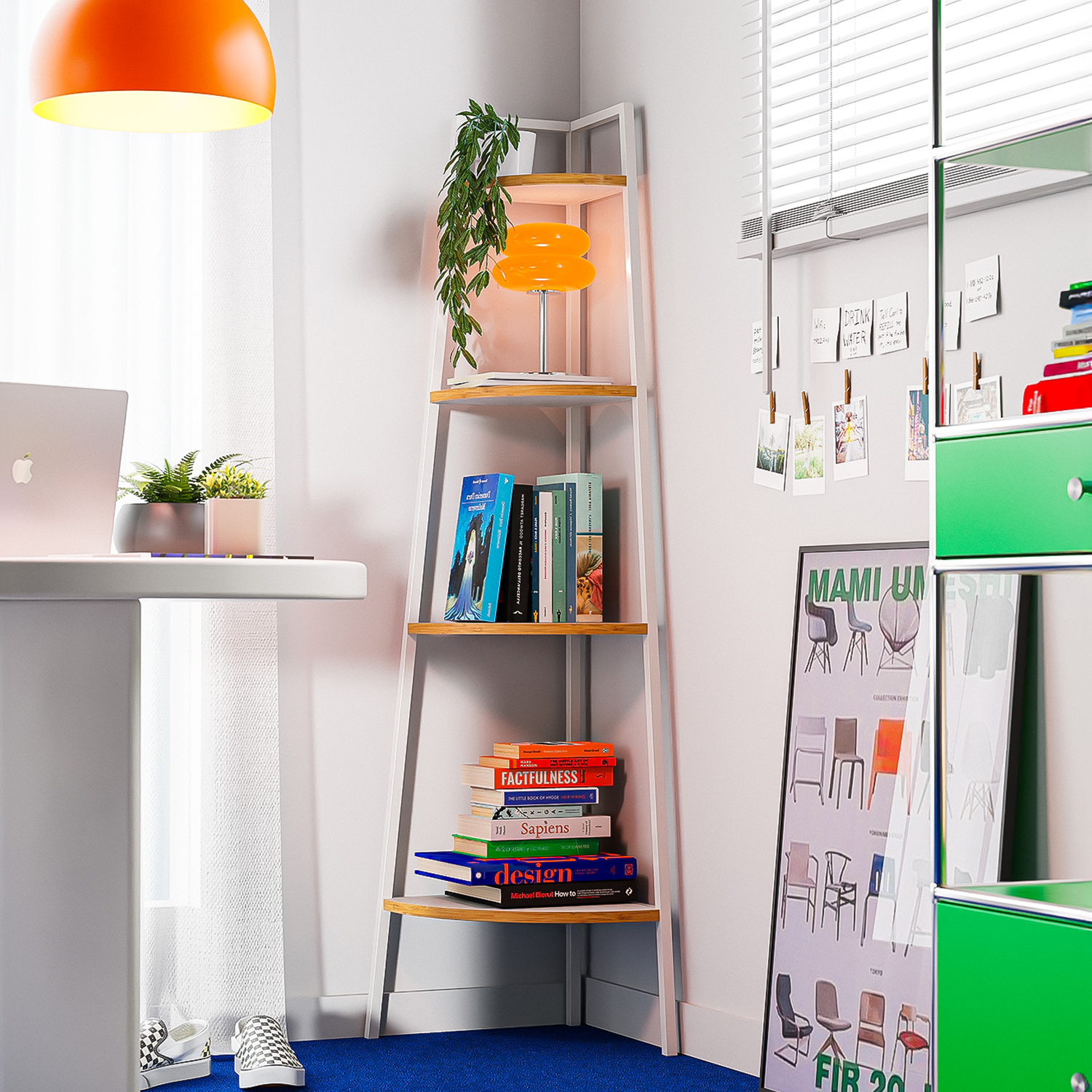 코너장 모서리 책장 장식장 거실 코너장 4단 코너 선반장