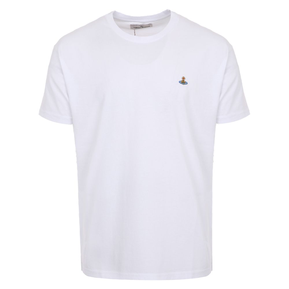 비비안웨스트우드 남녀공용 ORB 로고 화이트 반팔티 3G010013 J001M A401 (2025 S/S) - 상품 이미지