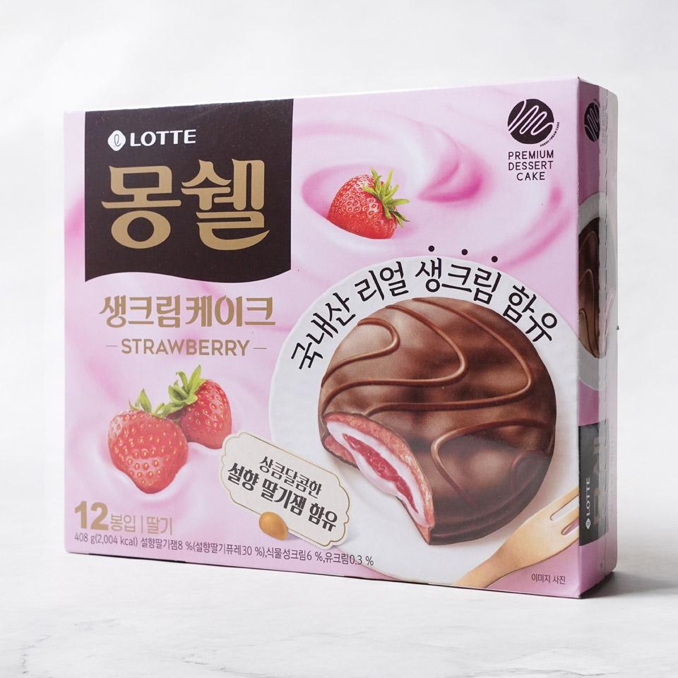 메가마트 롯데웰푸드 몽쉘 딸기생크림케이크 408g - 상세 이미지 2