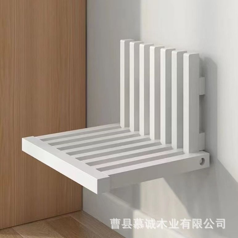 벽의자 접이식 벽에 호두색 원목 붙이는 신발갈아시는 의자 이미지 6