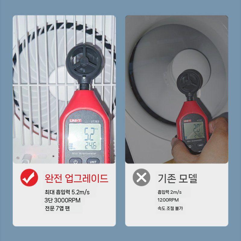 무타공 창문형 환풍기 욕실 주방 강력 추출팬 주방용 저소음 강력 배기 환풍기 충전 모델 + 원격 제어 모델 + 1 미터 케 165x195x45mm - 상세 이미지 3