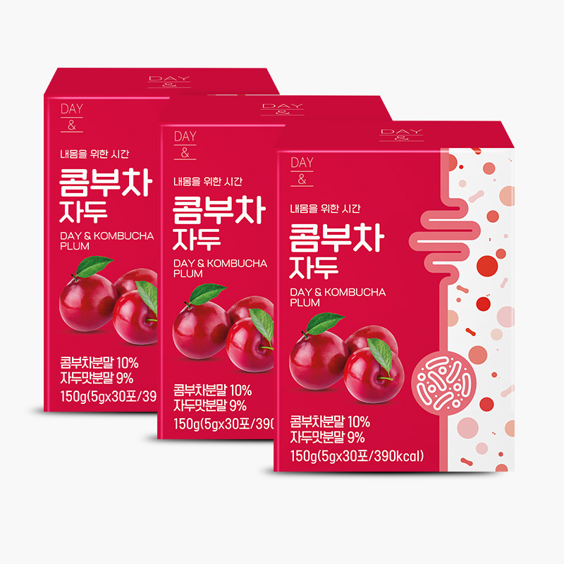 [3+1] 참앤들황토농원 데이앤 콤부차 자두맛 5g 자두30개입, 30개입, 3개 - 상품 이미지