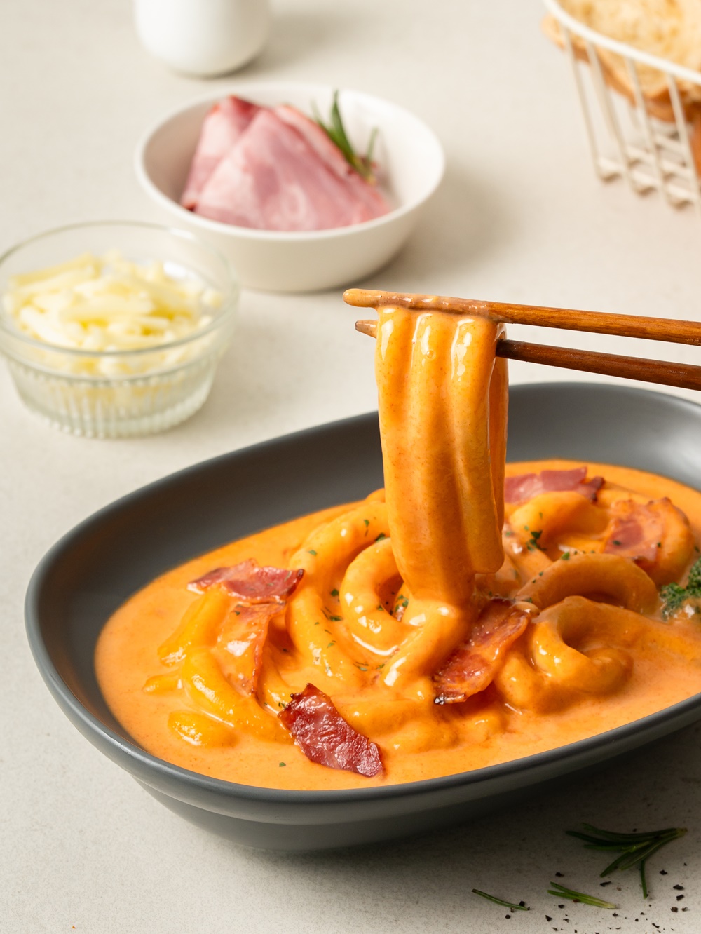 홍코너 옛날떡볶이 1인분 개별포장 3개+3개 밀떡 누들떡 로제 짜장 후추 매운 떡볶이 - 상세 이미지 5