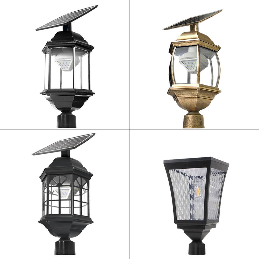 태양광 가로등 헤드 야외 LED 태양열 엔틱 정원등 머리 곡면 육각 4.5cm - 상세 이미지 3