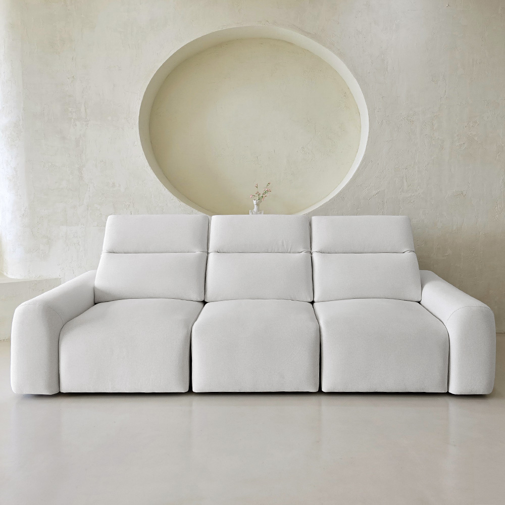 스코나 레이프 모션 슬라이딩 타이보 아쿠아텍스 리클라이너 소파 스툴미포함, 연그레이, 4인용