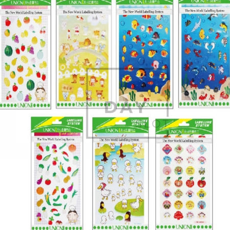 [트렌디프레소협력사]데이슬롯 귀여운 과일 동물 물고기 캐릭터 스티커 채소스티커