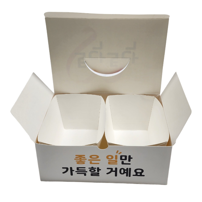 치킨트레이 반반 특특대 반마리용 200매 120x70x80 mm 종이 포장 용기 속지 - 상세 이미지 5