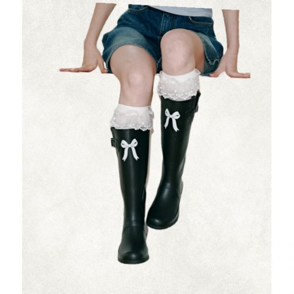 매장 정품  FORRR Ribbon Rainboots - Black FR25SS06 BK : 서라영3