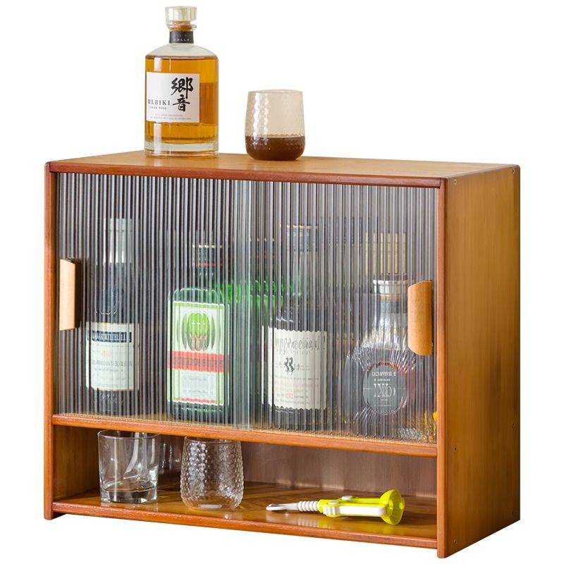 앤틱 위스키진열장 미니 양주 술 보관함 원목 캐비닛 원목색 55cm 숏