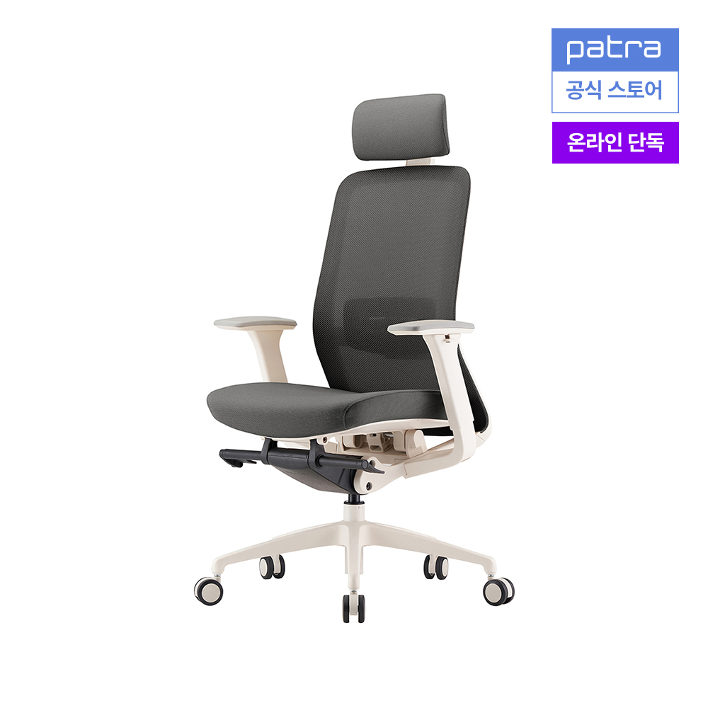파트라 라보 코어 컴퓨터 학생 책상 의자 LC11MPAKS 화이트, 블랙 - 상품 이미지