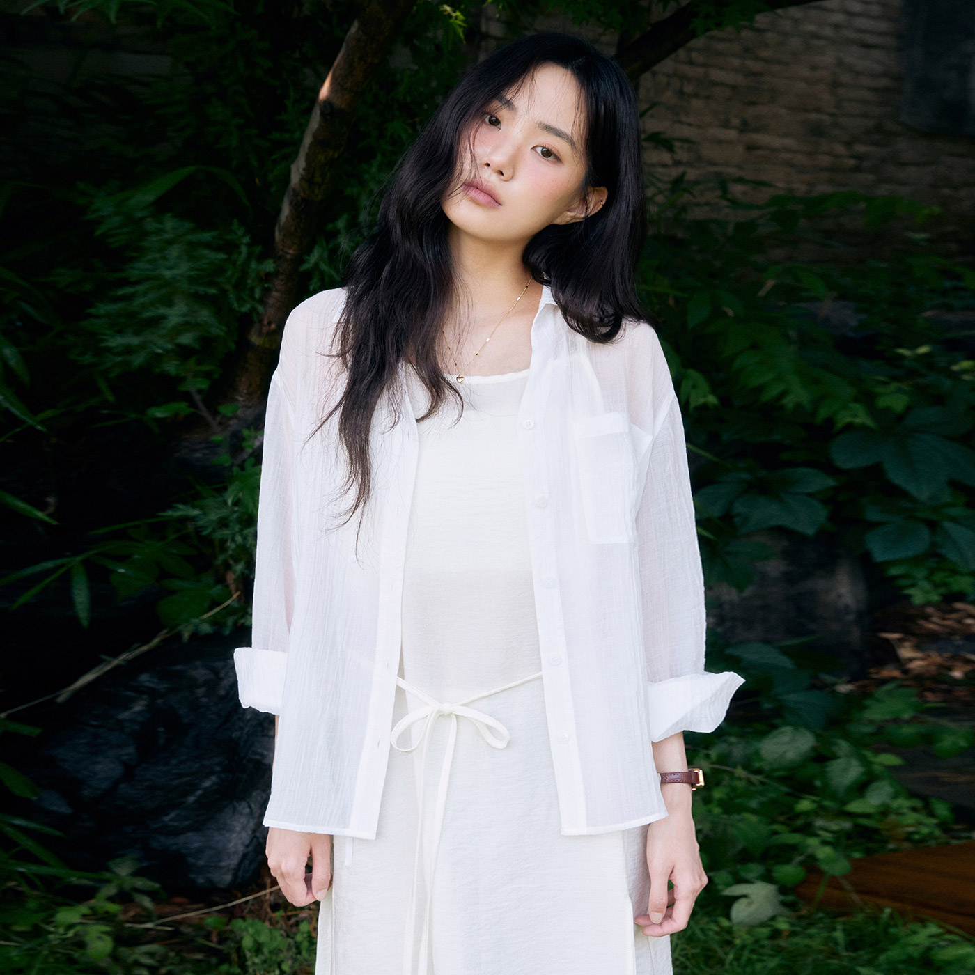 로엠 시스루 긴팔 셔츠 RMYWF37R12