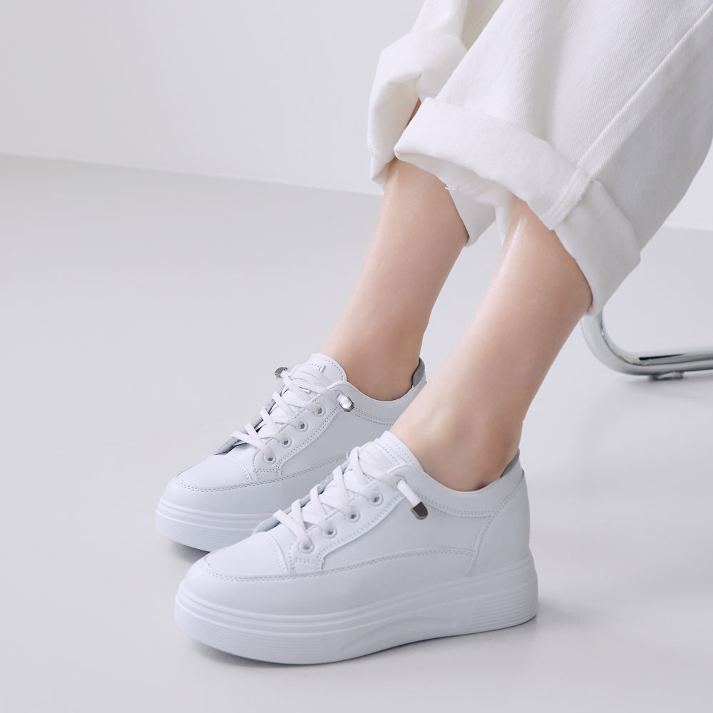 에스유니 깔끔한 기본디자인 데일리 밴딩끈 통굽 키높이 스니커즈 운동화 5.5cm 이미지 7