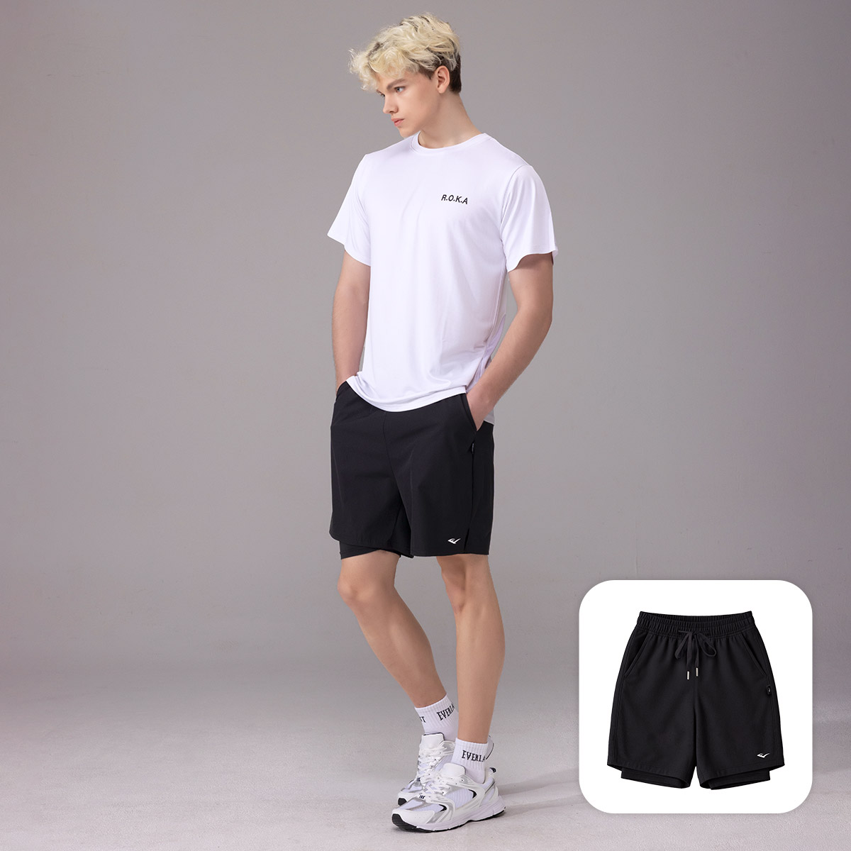 에버라스트 남자 숏 워터 레깅스 반바지 래쉬가드