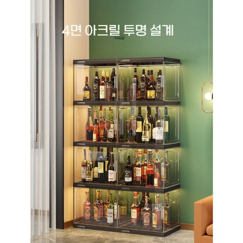 투명 위스키진열장 와인 양주 보관함 술 수납 쇼케이스 3단(40x32x94.5cm) 아크릴